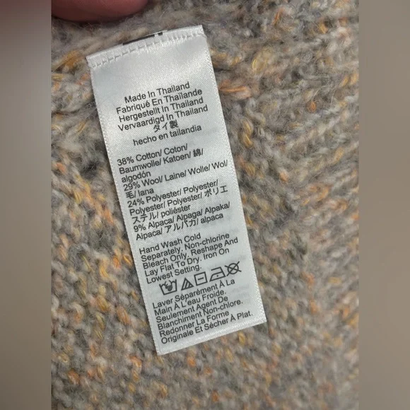 NWT J.Crew Relaxed Crewneck Pullover Sweater Wool Blend Small Gray Orange Cozy - Picture 11 of 11